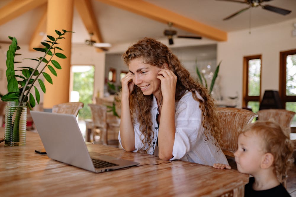 A Woman Using a Laptop