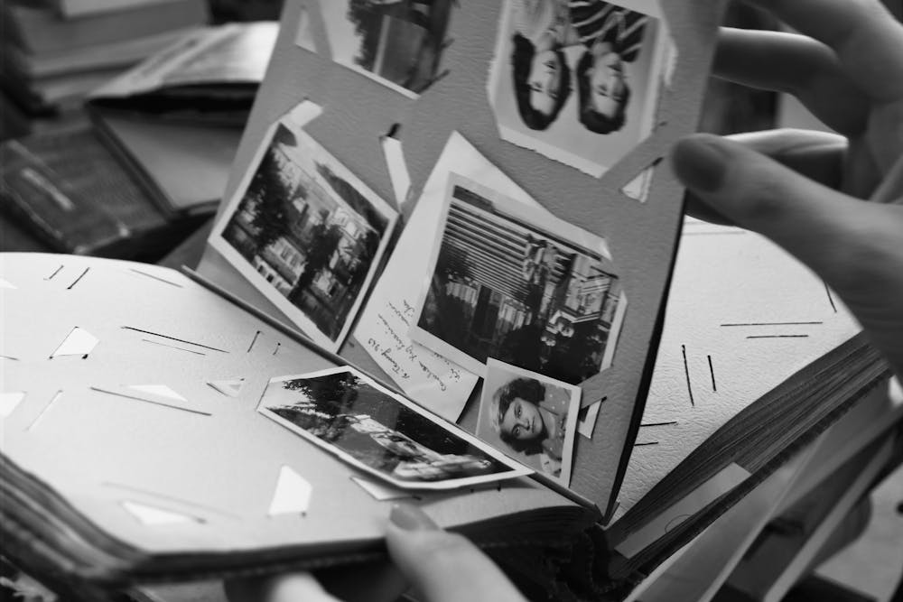 Photos in a Photo Album in Black and White