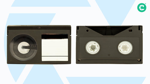 Front and back image of a Betamax tape