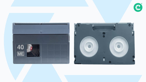 Front and back image of DVC videotape