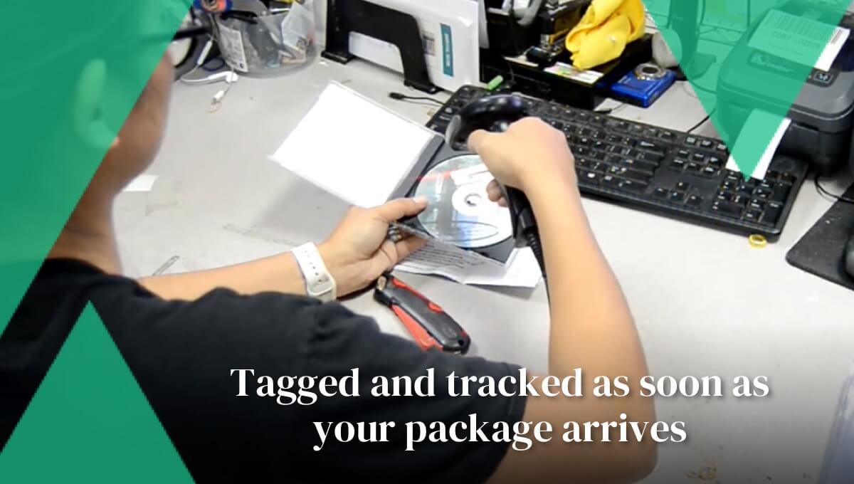 Tagged and tracked as soon as your package arrives